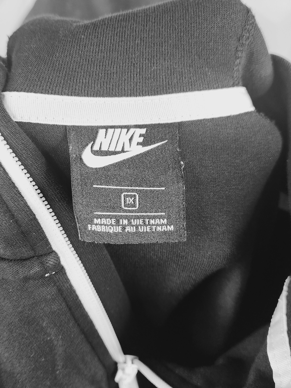 Nike Black Full-Zip Hoodie with White Trim - Picture 5 of 7